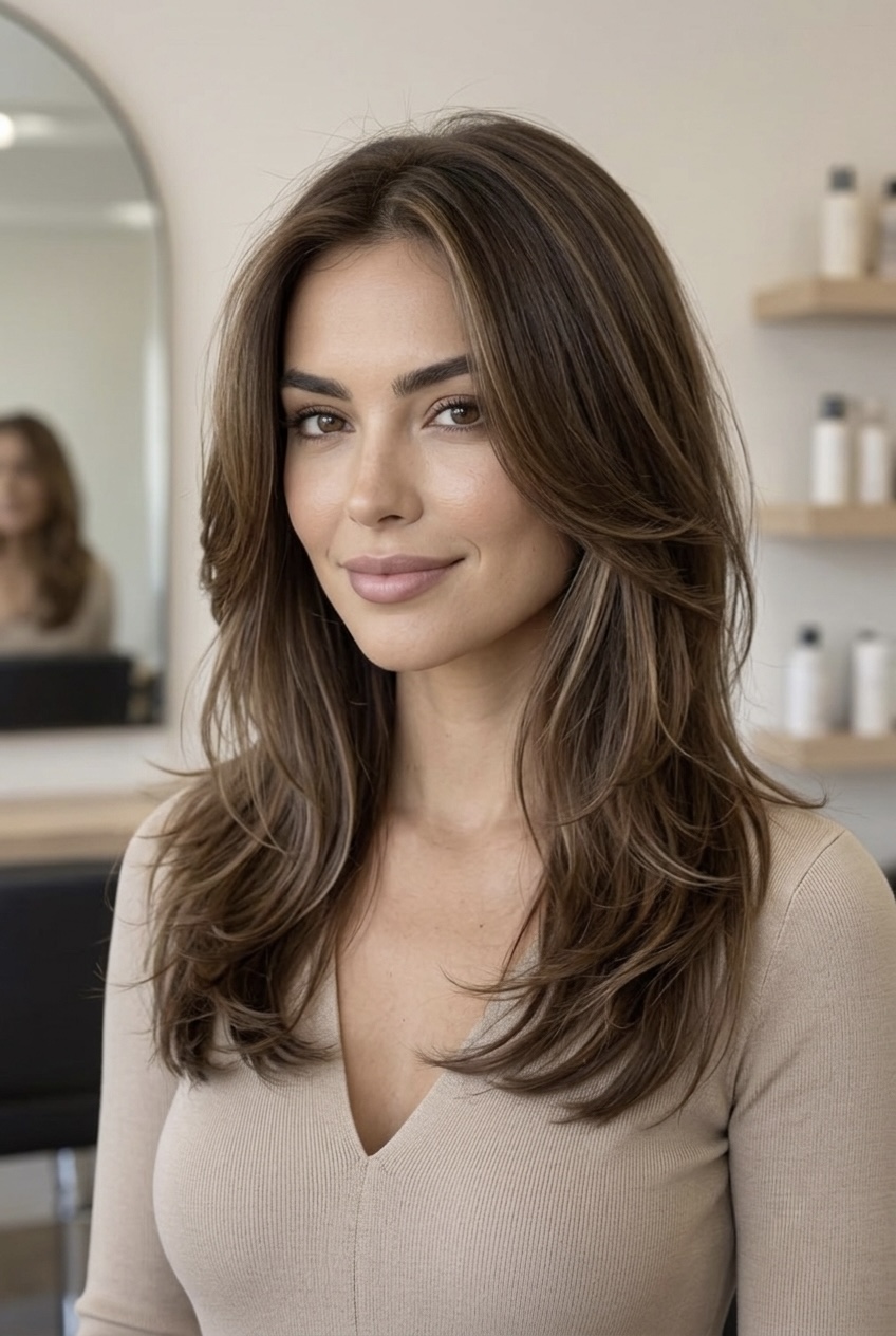 Subtle, seamlessly blended soft layers providing gentle bounce and movement without heavy or blunt lines.