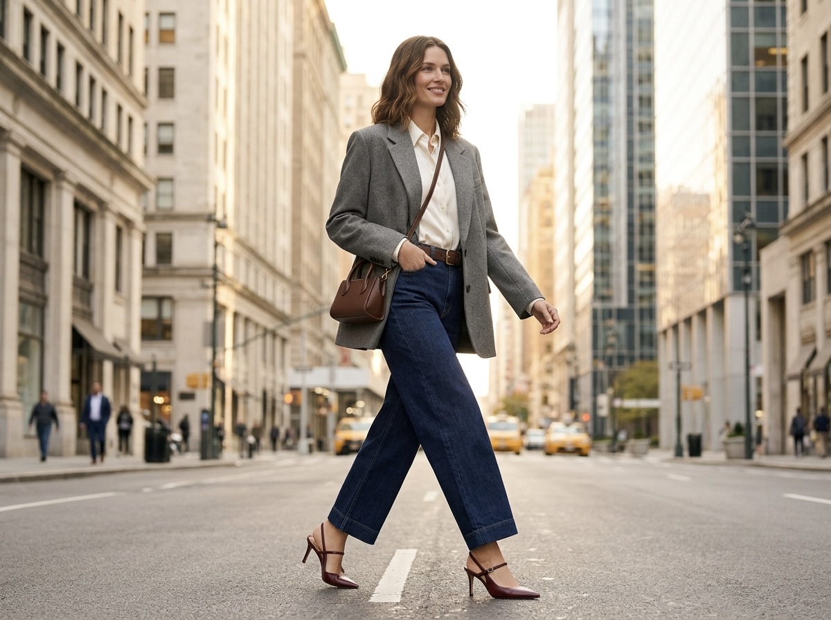 How Fashion Editors Style Dark Denim Without Looking Basic