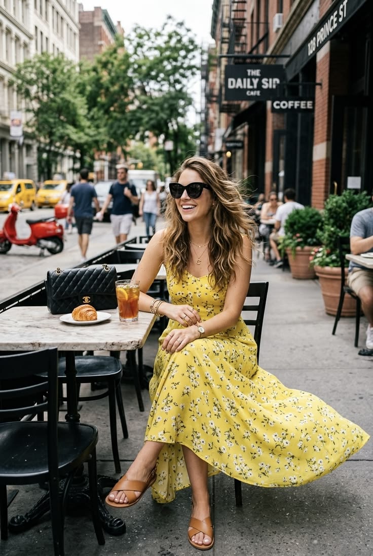 Enjoying a sunny day in this perfect floral dress